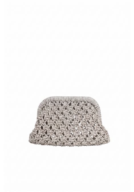 kaira Pochette argento intrecciata con pietre TWENTY FOURHAITCH | BAG061ARGENTO